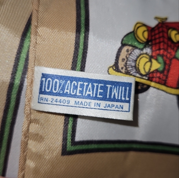 Vintage 1950's Automobile Oblong Scarf / bandana Made In Japan - Picture 3 of 3
